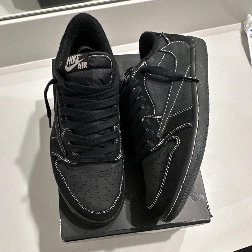 Size Jordan 1 Retro Low OG SP x Travis Scott Black Phantom - Picture 4 of 5